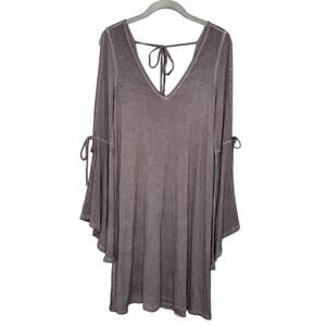 American Eagle Outfitters Mini Dress Light Purple Long Bell Sleeve Size M NWT